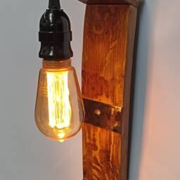 Wine Barrel Sconce Rustic Oak Wall Light Fixture - thumbnail 2
