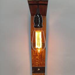 Wine Barrel Sconce Rustic Oak Wall Light Fixture - thumbnail 3