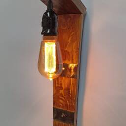 Wine Barrel Sconce Rustic Oak Wall Light Fixture - thumbnail 4