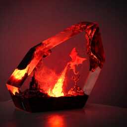 Exclusive Handmade Wings Of Fire Resin Lamp - Fantasy Dragon Light, Mystical Flame-Breathing Decor For Home Or Gift - thumbnail 3