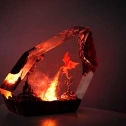 Exclusive Handmade Wings Of Fire Resin Lamp - Fantasy Dragon Light, Mystical Flame-Breathing Decor For Home Or Gift - thumbnail 2