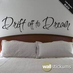 Drift Off To Dream Wall Decal Bedroom Vinyl Art Quote - thumbnail 1