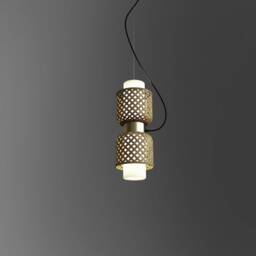 Handmade Woven Bamboo Pendant Lamp Boho Ambient Light - thumbnail 1