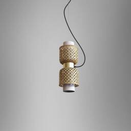 Handmade Woven Bamboo Pendant Lamp Boho Ambient Light - thumbnail 2