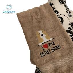 Basset Hound Dog Towel - Personalised Face Cloth/Hand Bath Embroidered - thumbnail 2