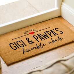 Custom Humble Abode Home Anniversary Gift - Engagement Door Mat For Couples Grandparents Valentine Day - thumbnail 2