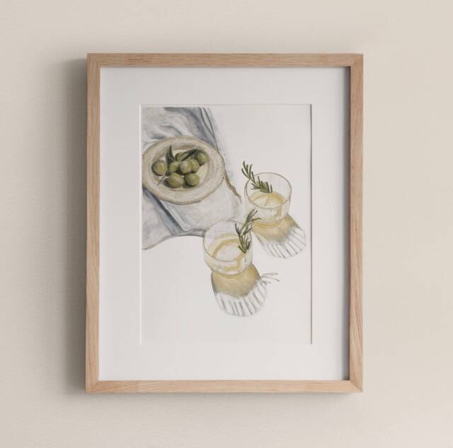 Summer Afternoon, Gin Cocktail Still Life Art Print, Signed Australian Artwork - image 1