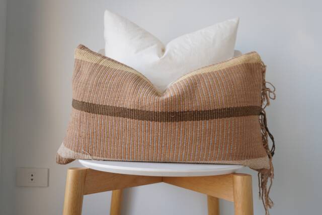 Brown Tribal Hemp Hand Woven Natural Dye Color Pillow Cover - image 1