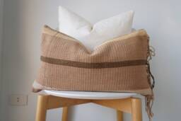 Brown Tribal Hemp Hand Woven Natural Dye Color Pillow Cover - thumbnail 1