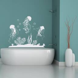 Jellyfish Vinyl Wall Decal Nautical Sea Life Sticker, Ocean Theme Kids Room Art #261 - thumbnail 1