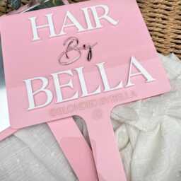 xl Hairdresser Mirror, Handheld Personalised Hairstylist Gift, Hair Extensions, Salon, Business Logo, Salon Decor, Hairdressing - thumbnail 4