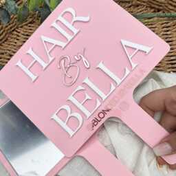 xl Hairdresser Mirror, Handheld Personalised Hairstylist Gift, Hair Extensions, Salon, Business Logo, Salon Decor, Hairdressing - thumbnail 2