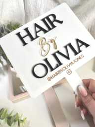 xl Hairdresser Mirror, Handheld Personalised Hairstylist Gift, Hair Extensions, Salon, Business Logo, Salon Decor, Hairdressing - thumbnail 1