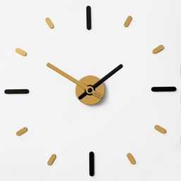 Modern Wall Clock Minimalist Clock Home & Office Decor, V2M Black Gold, Large Wall 56 cm. - 22 Inch Design Awarded - thumbnail 2
