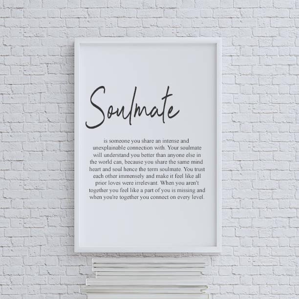 A4 Or A3 Definition Of Soulmate Print - Anniversary Gift - image 1