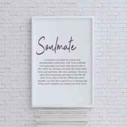 A4 Or A3 Definition Of Soulmate Print - Anniversary Gift - thumbnail 1