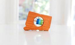 Connecticut State Baby Rattle - Wooden Sensory Toy, Custom Colors - thumbnail 1