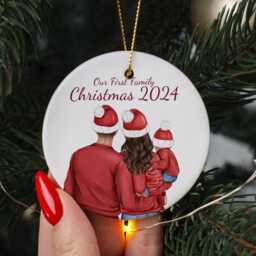 Personalized Family Bauble First Baby Christmas Ornament - Together On Our Chtistmas Tree - thumbnail 4