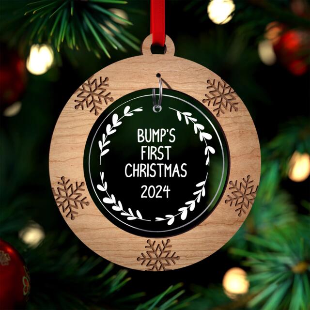 Bumps First Christmas Decoration - Bump 1st Ornament Bauble Pregnancy Announcement Gift Baby Shower Mummy To Be With Red Bag - image 1