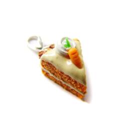 Miniature Polymer Clay Carrot Cake Slice Charm - Food Jewelry Charm - thumbnail 4