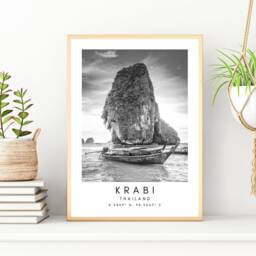 Krabi Thailand Print Minimalist Beach Travel Art - thumbnail 2