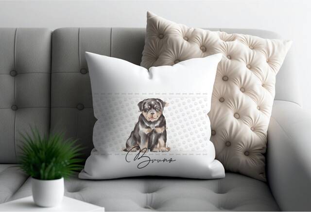 Personalized Rottweiler Pillow Dog Lover Gift, Home Decor - image 1