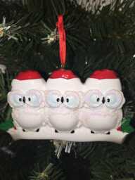 Personalized Owl Family Christmas Ornament, Resin Keepsake