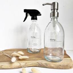 Amber Glass Kitchen Bottles, Set Of 2, 500Ml, Soap Dispenser, Cleaning Spray Bottle - thumbnail 3