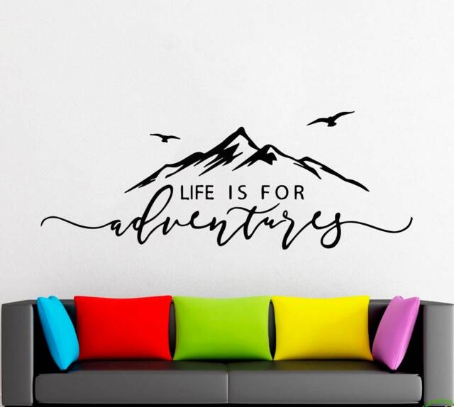 Mountain Wall Decal Adventure Quote Vinyl Sticker 5173 - image 1