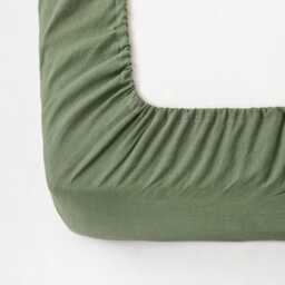 Forest Green Linen Fitted Sheet - Soft Bedding Queen King Deep Pocket Bed Stonewashed Moisture Wicking Oeko European - thumbnail 3