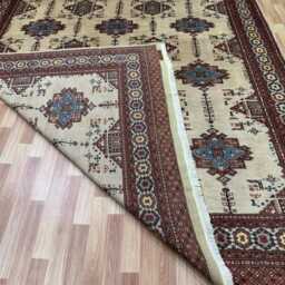 8x11 Beige Color Bokhara Rug - 2.50x3.00 Kids Room Luxury Area Turkish Fine Quality Afghan - thumbnail 4