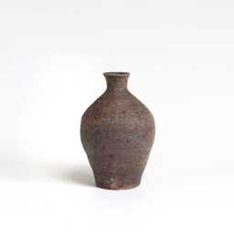 Hand Thrown Yakishime Tokkuri Sake Bottle Japanese Studio Pottery - thumbnail 2