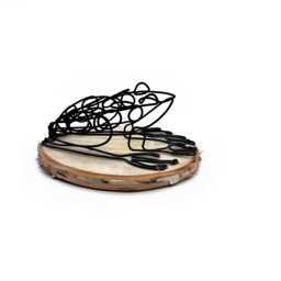Wire Frog Sculpture, One Line Art, Steel Animal Decor - thumbnail 1