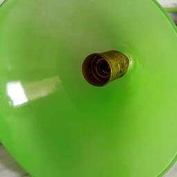 Vintage Upcycled Pendant Lamp/Made From A Glass Funnel Green, Small - thumbnail 3