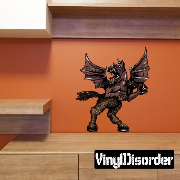 Mythical Creature Horse Dragon Wall Decal - Fabric Vinyl Removable & Reusable Mythicalcreatureuscolor028Et
