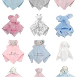 Personalised Baby Comforter Embroidered Animal Lovey, Soft Plush Toy - thumbnail 2