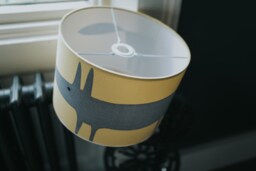 Scion Mr Fox Yellow/Grey Drum Lampshade - Table Lamp Or Ceiling Pendant Shade