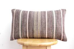 "Vintage Hmong Batik Pillow Cover Embroidered Ethnic Textile, 12"" X 20" - thumbnail 1