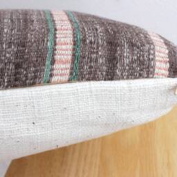 "Vintage Hmong Batik Pillow Cover Embroidered Ethnic Textile, 12"" X 20" - thumbnail 3