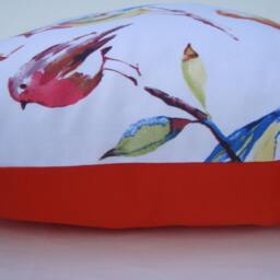Richloom Bird Print Pillow Cover, White, Red, Blue, Designer Cushion - thumbnail 4