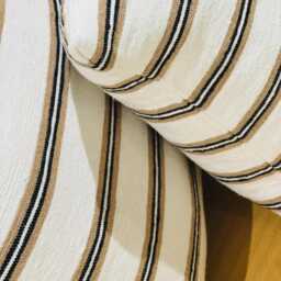 Handmade Moroccan Cotton Pillow Cover, Striped Boho Cushion - 23x23 In - thumbnail 2