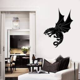 Flying Dragon Vinyl Wall Decal Fantasy Style Kids Room Decor Stickers Mural 2757Di - thumbnail 2