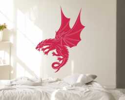 Flying Dragon Vinyl Wall Decal Fantasy Style Kids Room Decor Stickers Mural 2757Di - thumbnail 1