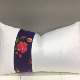 Floral Ikat Lumbar Pillow Cover, Handwoven Silk Accent - 12x20 - thumbnail 2