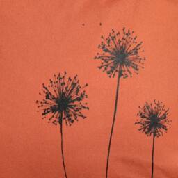 Cotton Cushion Cover Light Pink With Black Allium/Dandelion Motif Hand-Printed, Screen Print Unique, Gift Botany Lover - thumbnail 4