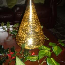 Gorgeous Danish Designed Led Mercury Glass Christmas Tree Lamp, Battery Powered - thumbnail 3