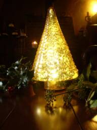 Gorgeous Danish Designed Led Mercury Glass Christmas Tree Lamp, Battery Powered - thumbnail 1