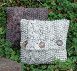 Chunky Cable Knit Pillow Cover Celtic Inspired Seed 12 X12 Inches - thumbnail 1