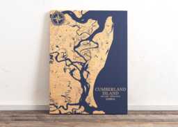 Cumberland Island, Georgia Map - Engraved Wood Coastal Wall Art Sign, Beach House Home Decor Nautical Print, Unique Personalized Family Gift - thumbnail 1