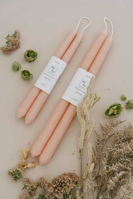 Beeswax Taper Candles Pure Candles, Pink Spring Decor, Easter Table Handmade in Usa - image 1